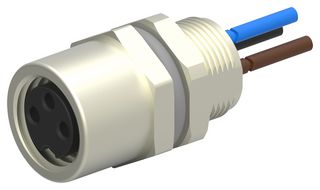 TE CONNECTIVITY T4073014031-001 Sensor Cable, M8 Sensor Straight Receptacle, Free End, 3 Positions, 200 mm, 7.87 ", T407 Series
