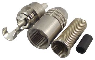 DELTRON COMPONENTS 333-0000 RCA (Phono) Audio / Video Connector, 1 Contacts, Plug, Nickel Plated Contacts, Metal Body, Natural