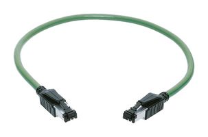 HARTING 09473434049 Ethernet Cable, Cat5, RJ45 Plug to RJ45 Plug, STP (Shielded Twisted Pair), Green, 30 m, 98.4 ft
