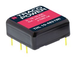 TRACO POWER THL 10-4813WI Isolated Through Hole DC/DC Converter, ITE, 4:1, 10 W, 1 Output, 15 V
