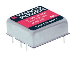 TRACO POWER THN 20-2423 Isolated Through Hole DC/DC Converter, ITE, DIP, 2:1, 20 W, 2 Output, 15 V