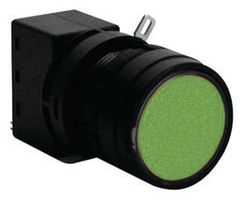 IDEC LW1B-M1C2M-G Industrial Pushbutton Switch, LW Series, 22.3 mm, DPDT, Momentary, Round, Green