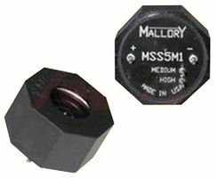 MALLORY MSS5M1 Alarm, Transducer, Buzzer, 8 ohm, 88 dB, 1 kHz to 4 kHz