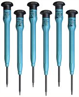 MOODY TOOLS 58-0149 Driver Set, 6 Piece, 0.028", 0.035", 0.05", 0.062", 0.078", 0.093" Hex Drivers & Handle