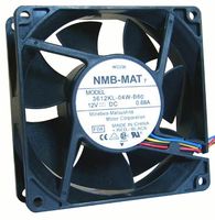 NMB TECHNOLOGIES 5015KL-04W-B50-E00 DC Axial Fan, 12 V, Square, 127 mm, 38 mm, Ball Bearing, 199 CFM