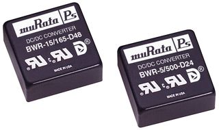 MURATA POWER SOLUTIONS BWR-15/100-D48-C Isolated Through Hole DC/DC Converter, ITE, DIP, 4:1, 3 W, 2 Output, 15 V