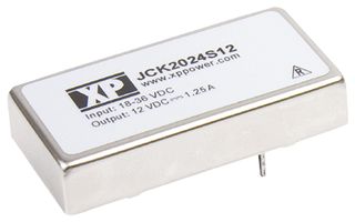 XP POWER JCK2024S15 Isolated Through Hole DC/DC Converter, 2:1 Input, ITE, DIP, 2:1, 20 W, 1 Output, 15 V