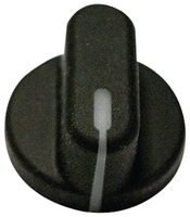 OHMITE 5510E Knob, Round Shaft, 6.35 mm, Thermoplastic, Bar Skirted with Indicator Line, 41.27 mm