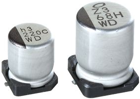 NICHICON UWD1H100MCL1GS SMD Aluminum Electrolytic Capacitor, Radial Can - SMD, 10 µF, 50 V, 2000 hours @ 85°C, Polar