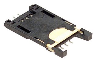 AMPHENOL COMMUNICATIONS SOLUTIONS 7112S0815X19LF Memory Card Connector, SIM / SAM, Hinged, 6 Contacts, Copper Alloy, Tin Plated Contacts