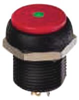 APEM IRR3S422L0S Industrial Pushbutton Switch, IR Series, SPST-NO, (On), Round, Black