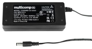 MULTICOMP PRO MP010274 AC/DC Power Supply, ITE, 1 Output, 60 W, 12 VDC, 5 A