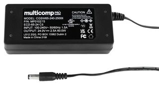 MULTICOMP PRO MP010275 AC/DC Power Supply, ITE, 1 Output, 60 W, 24 VDC, 2.5 A