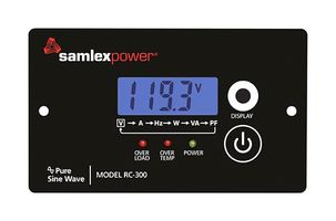 SAMLEX RC-300 Remote Control, Inverter, RJ50, 10P10C, 25' Cable, Rolled-Over, 0 °C to 40 °C