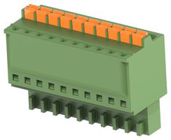 BUCHANAN - TE CONNECTIVITY 1-2385001-0 Pluggable Terminal Block, 2.5 mm, 10 Positions, 0.52 mm², Push In