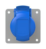 AMPHENOL SINE/TUCHEL 2CMA193170R1000 Power Entry Connector, Outlet, 16 A, 250 V, Panel Mount, Socket, 2P+E, Blue