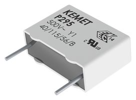KEMET P295BJ222M500A Safety Capacitor, Metallized Paper, Radial Box - 2 Pin, 2200 pF, ± 20%, Y1, Through Hole