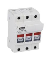 LOVATO ELECTRIC FB01G3PL Fuse Holder, DIN Rail, 3 Fuse, 30 A, 690 VAC, Screw, Status Indicator, 10mm x 38mm