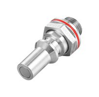 AMPHENOL LTW UQDP-08TMU04-R000 Liquid Cooling Connector, Red Ring, Stainless Steel Body, Plug, 7/8"-14 UNF ORB Male, Size 08