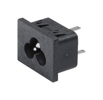 SCHURTER 6163.0021 IEC Power Connector, IEC C6 Inlet, 2.5 A, 250 VAC, Solder, Snap-In, 2565 Series