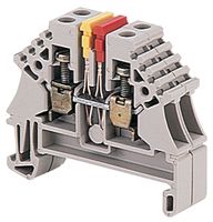 WEIDMULLER 1040800000 DIN Rail Mount Terminal Block, 2 Positions, 26 AWG, 12 AWG, 10 mm², Screw, 24 A