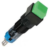 IDEC AB8Q-M1-B Industrial Pushbutton Switch, A8 Series, 8 mm, SPDT, Momentary, Square, Black