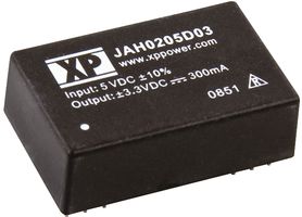 XP POWER JAH0205D15 Isolated Through Hole DC/DC Converter, ITE, DIP, 1:1, 2 W, 2 Output, 15 V
