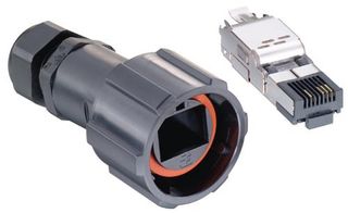 TE CONNECTIVITY 1954656-2. Modular Connector, RJ45 Plug, 1 x 1 (Port), 8P8C, Cat5e, IP67, Cable Mount