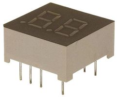 LUMEX LDD-E302NI 7 Segment LED Display, InfoVue, Green, 10 mA, 2.2 V, 2.5 mcd, 2, 7.62 mm