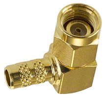AMPHENOL RF 132245 RF / Coaxial Connector, SMA Coaxial, Right Angle Bulkhead Jack, Crimp, 50 ohm, RG174, RG188A, RG316