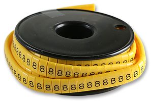 MULTICOMP PRO FM1(8) Wire Marker, Oval, Slide On Pre Printed, 8, Black, Yellow, 5mm, 6 mm