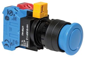 IDEC HW1B-M3F11-R Industrial Pushbutton Switch, HW Series, SPDT-1NO, SPDT-NC, Momentary Spring Return