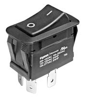 ALCOSWITCH - TE CONNECTIVITY PRCSA1-20F-BB000 Rocker Switch, On-Off, SPST, Non Illuminated, Panel Mount, Black, PRC Series