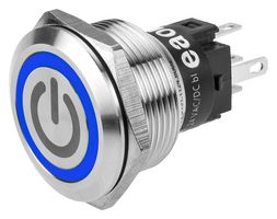 EAO 82-6151.1123.B002 Vandal Resistant Switch, 12 V LED, 82 Series, 22 mm, SPDT, Momentary, Round Flush Flat, Natural