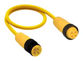 LUMBERG AUTOMATION RSRK40-839/6M Sensor Cable, Mini 7/8" Plug, Mini 7/8" Receptacle, 4 Positions, 6 m, 19.7 ft, RSRK40 Series
