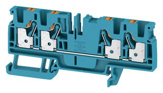 WEIDMULLER 2051520000 DIN Rail Mount Terminal Block, 4 Positions, 26 AWG, 12 AWG, 4 mm², Push In, 32 A