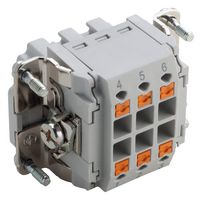 LAPP 44423201 Heavy Duty Connector, Wire Protection, EPIC HBE Series, Insert, 6+PE Contacts, 6B, Receptacle