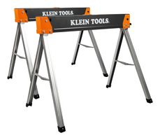 KLEIN TOOLS 66187 Fixed Leg Saw Horse, 1300lb, 35.81" L x 28.75" H, Black/Orange, Steel Body, Pack of 2