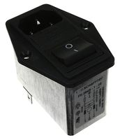 SCHAFFNER - TE CONNECTIVITY FN281-1-06 Filtered IEC Power Entry Module, IEC C14, General Purpose, 1 A, 250 VAC, 2-Pole Switch