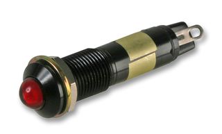 DIALIGHT 609-1122-120F LED Panel Mount Indicator, Red, 6 VDC, 9.3 mm, 15 mA, 60 mcd, IP66