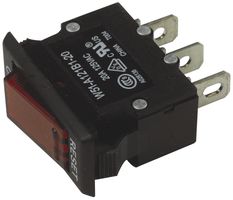 TE CONNECTIVITY - POTTER&BRUMFIELD W51-A121B1-20 Thermal Circuit Breaker, W51 Series, 20 A, 1 Pole, 50 V, 125 V, Panel