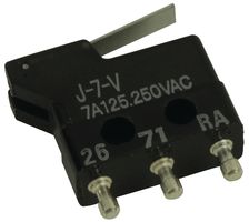 ARATAS (FORMERLY OMRON COMPONENTS) J-7-V Microswitch, Subminiature, Short Lever, SPDT, Solder, 7 A, 250 V