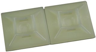 PRO POWER SPC1332 Cable Tie Mount, 4 Way Entry, Adhesive, 7.2 mm, Natural, Nylon 6.6 (Polyamide 6.6), 27.7 mm