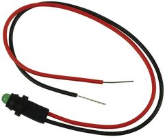 LUMEX SSI-RM3091GD-150 LED Panel Mount Indicator, QuasarBrite, Green, 2.2 VDC, 5.08 mm, 20 mA, 20 mcd, Not Rated