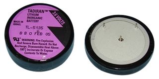 TADIRAN BATTERIES TL-5135/P Battery, 3.6 V, Lithium, 1.7 Ah, PCB Pins, 1