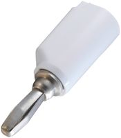 JOHNSON - CINCH CONNECTIVITY 108-1081-001 Banana Test Connector, Plug, Cable Mount, 15 A, 3.5 kV, Nickel Plated Contacts, White