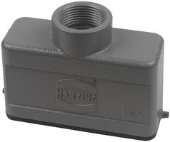 HARTING 09200161441 Heavy Duty Connector, PG16 Top Entry, 2 Pegs, Low Profile, Hood, Top Entry, Aluminum Body, 1 Lever