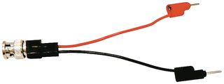 MUELLER ELECTRIC BU-5144-A-4-0 Test Lead, BNC Plug to Pin Tip Plug x 2, Black, 300 Vrms, 5 A, 101.6 mm