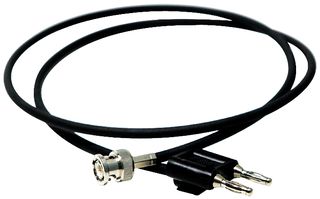 MUELLER ELECTRIC BU-5070-B-48-0 Test Lead, BNC Plug to 4mm Double Banana Plug, 500 Vrms, 1.219 m