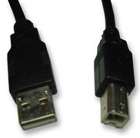 LUMBERG 2431 02 USB Cable, USB Type A Plug, USB Type B Plug, 2 m, 6.6 ft, USB 2.0, Black